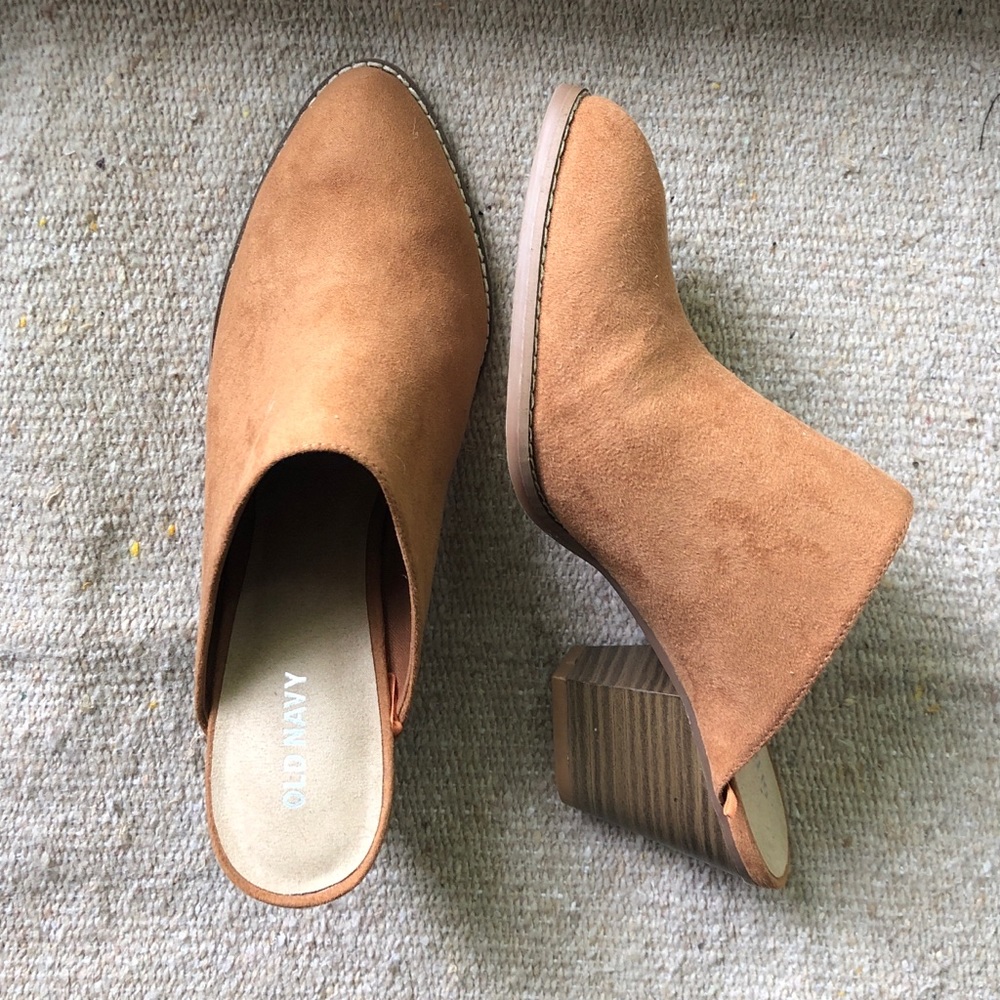 Brown Suede Mule Heels. Never worn